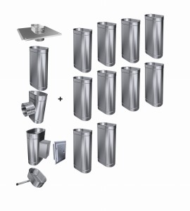 Wkład kominowy owalny 120x180/1mm/11 rur (węgiel, drewno, pellet)