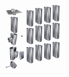 Wkład kominowy owalny 120x180/1mm/13 rur (węgiel, drewno, pellet)