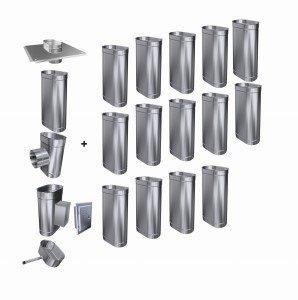 Wkład kominowy owalny 120x180/1mm/15 rur (węgiel, drewno, pellet)