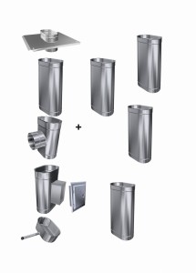 Wkład kominowy owalny 120x200/1mm/5 rur (węgiel, drewno, pellet)
