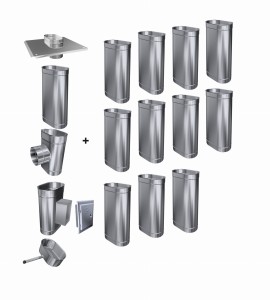 Wkład kominowy owalny 120x200/1mm/12 rur (węgiel, drewno, pellet)