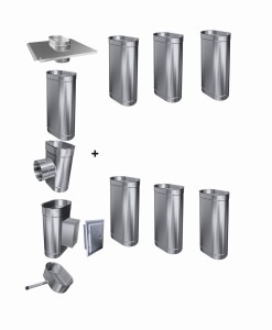 Wkład kominowy owalny 110x240/0,8mm/7 rur (węgiel, drewno, pellet)