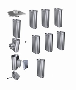 Wkład kominowy owalny 110x240/0,8mm/8 rur (węgiel, drewno, pellet)
