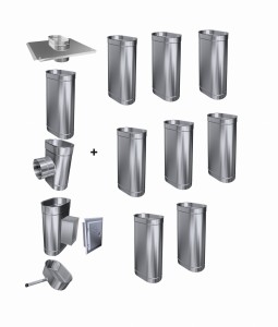 Wkład kominowy owalny 110x240/0,8mm/9 rur (węgiel, drewno, pellet)