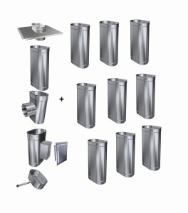 Wkład kominowy owalny 110x240/0,8mm/10 rur (węgiel, drewno, pellet)