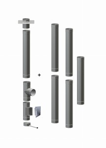 Wkład kominowy ϕ 200/0,8mm/6 rur (węgiel, drewno, pellet)