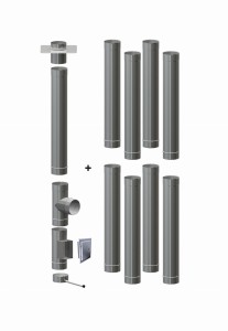 Wkład kominowy ϕ 120/1,0mm/9 rur (węgiel, drewno, pellet)