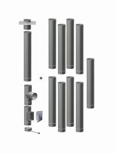 Wkład kominowy ϕ 120/1,0mm/10 rur (węgiel, drewno, pellet)