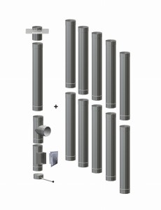 Wkład kominowy ϕ 120/1,0mm/11 rur (węgiel, drewno, pellet)
