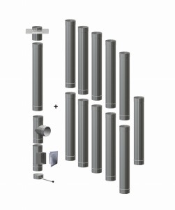 Wkład kominowy ϕ 120/1,0mm/12 rur (węgiel, drewno, pellet)