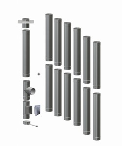 Wkład kominowy ϕ 120/1,0mm/13 rur (węgiel, drewno, pellet)