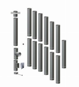 Wkład kominowy ϕ 120/1,0mm/14 rur (węgiel, drewno, pellet)