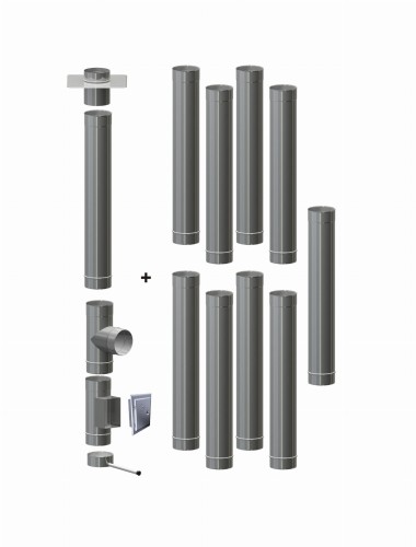 wkad kominowy fi 150 mm rury jednościenne do wegla i drewna widok