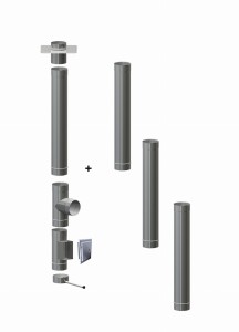 Wkład kominowy ϕ 200/1,0mm/4 rury (węgiel, drewno, pellet)