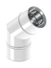 Kolano koncentryczne 60*100/45 stopni z uszczelką malowane na biało