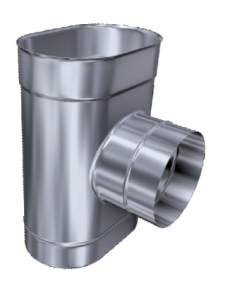 Trójnik 90 st. 120x180/0,4mm/200mm wyjście kielich