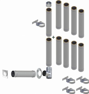 Kondensacyjny komin izolowany Ø80*125mm 10 rur