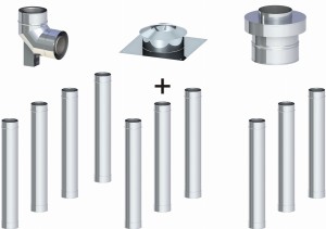 Komin koncentryczny ϕ 80/125, 10 rur