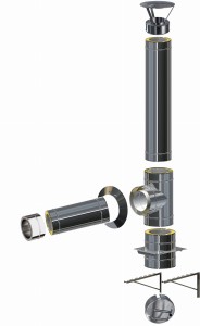 Komin izolowany wiszący 0,6mm fi 120/180 | 1 rura